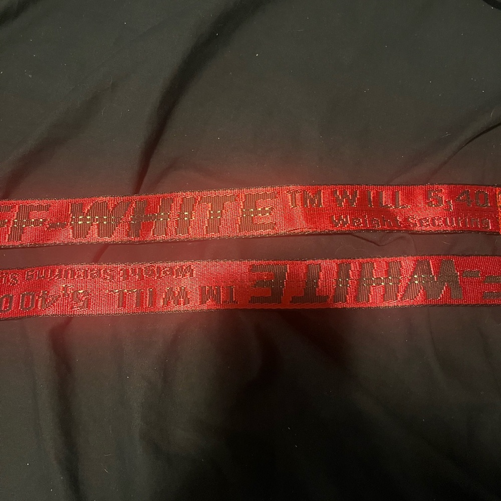 Off-White Scarlet Belt with Bold Lettering - Picture 2 of 2